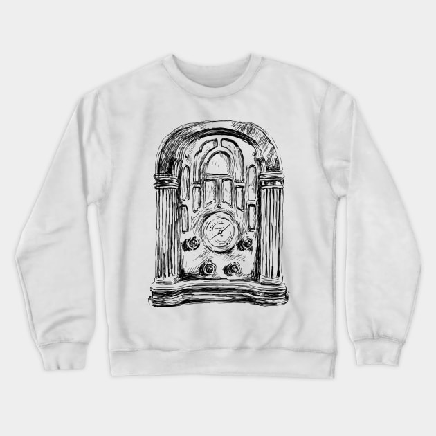 Vintage Radio Print Crewneck Sweatshirt by rachelsfinelines
